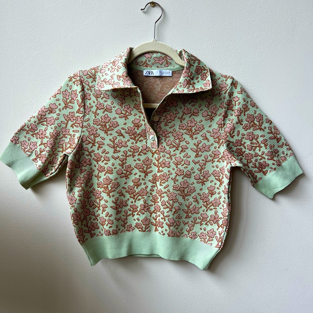 Zara Floral Polo